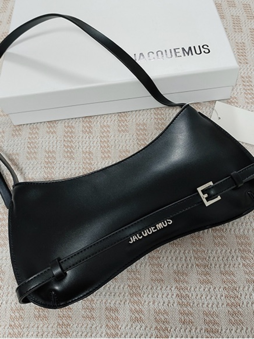 Jacquemus Black Leather Crescent Shoulder Bag